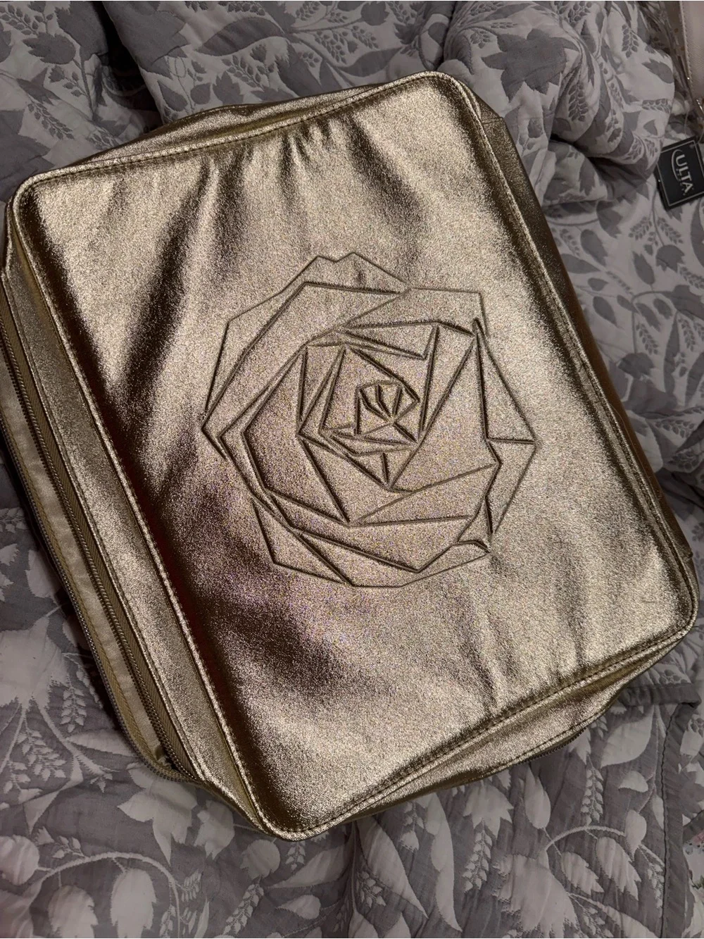 Lancome Metallic Rose Embossed Makeup Case